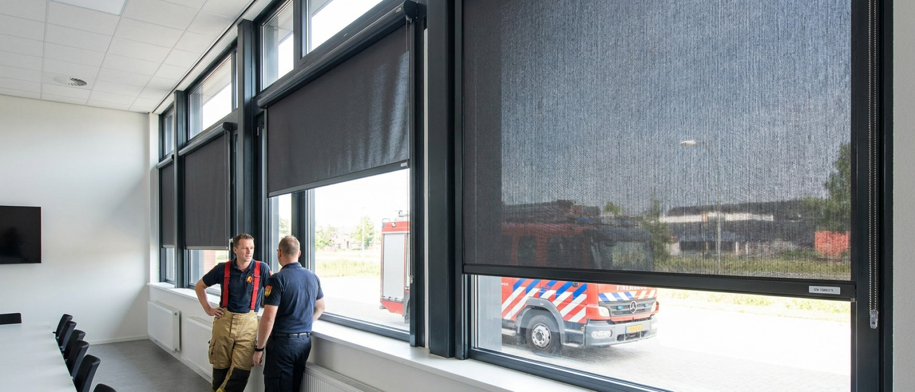 Raamdecoratie Brandweerkazerne raamdecoratie