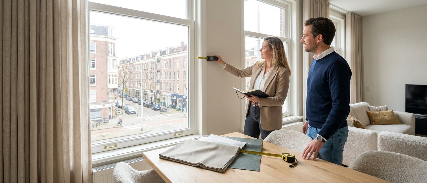 Raamdecoratie Gordijnen laten inmeten en maken