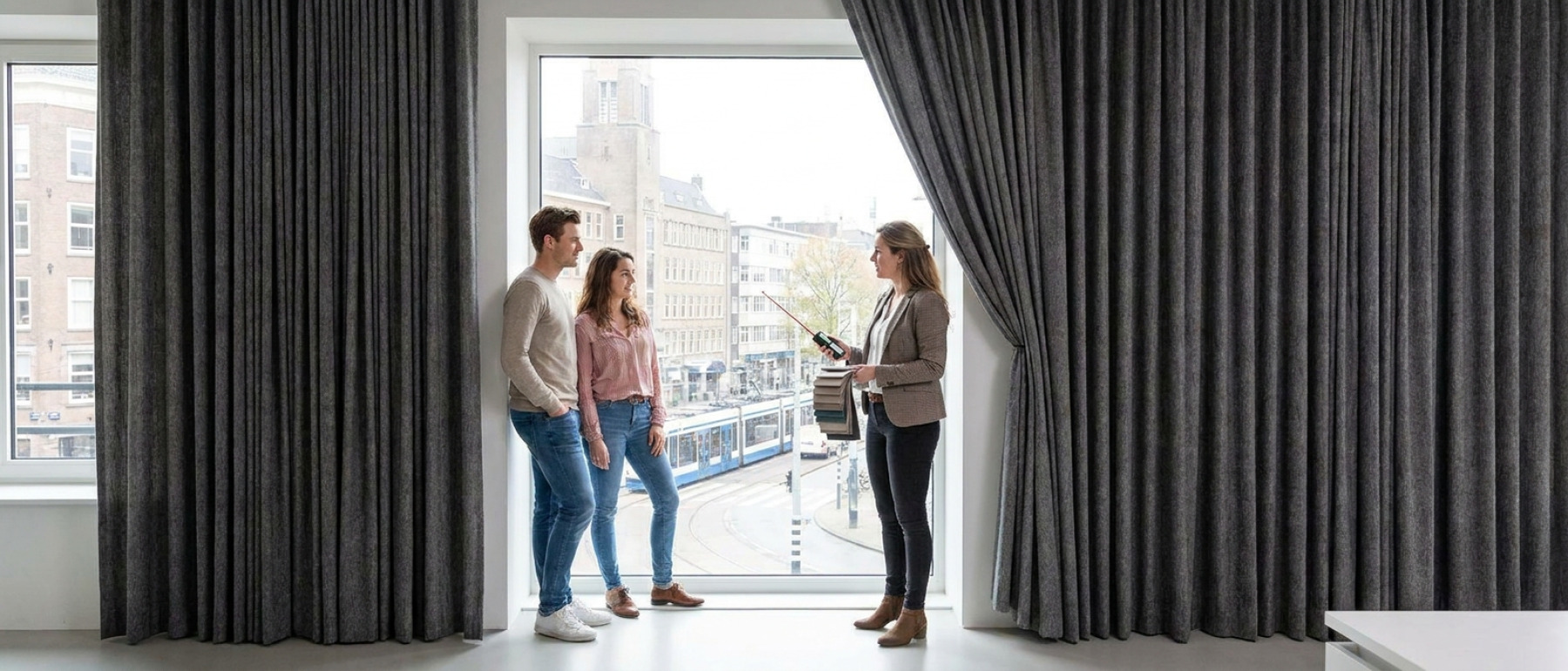 Raamdecoratie Overgordijnen geluidsdempend op maat