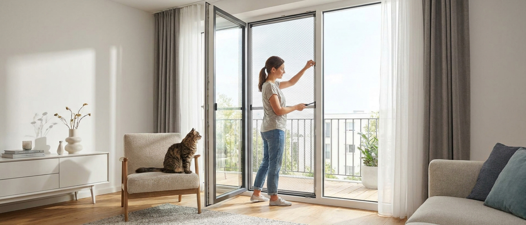 Raamdecoratie Hoe voorkom je dat katten een hor kapot maken bij een open raam of balkondeur?